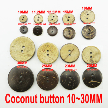 10MM~30MM COCONUT Clothes Sewing Round Jewelry Accessory Charms Boots Coat Button ccbp-001