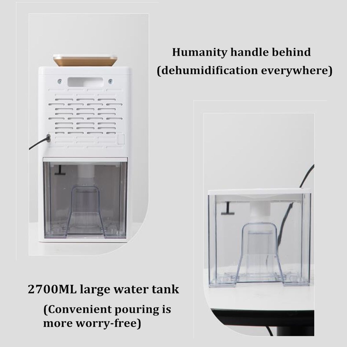 2.7L Air Dehumidifier Air Purify Home Smart Electric Dehumidifier Basement Moisture Absorber Air Dryer Mute with LED Display New