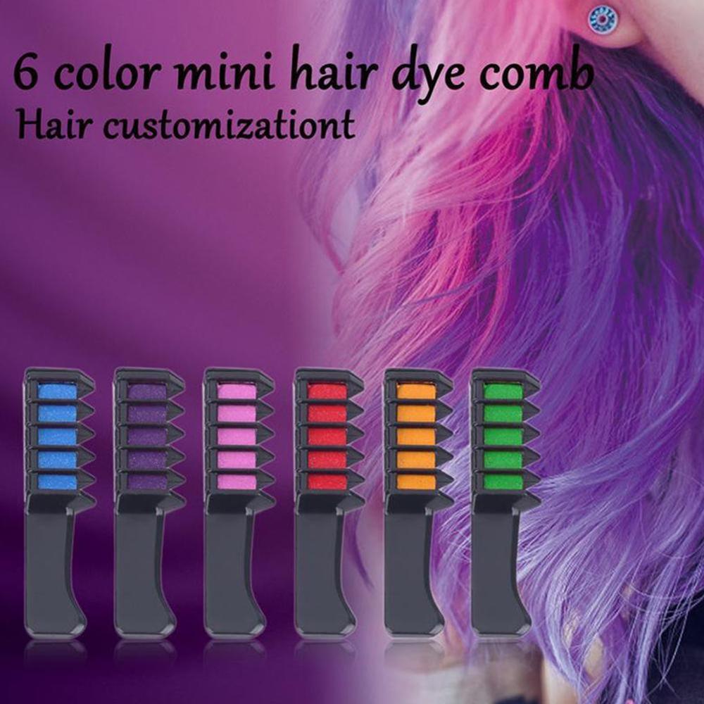 6/8/10 Color Set Temporary Hair Chalk Color Comb Dye Cosplay Washable Hair Color Comb for Party Makeup