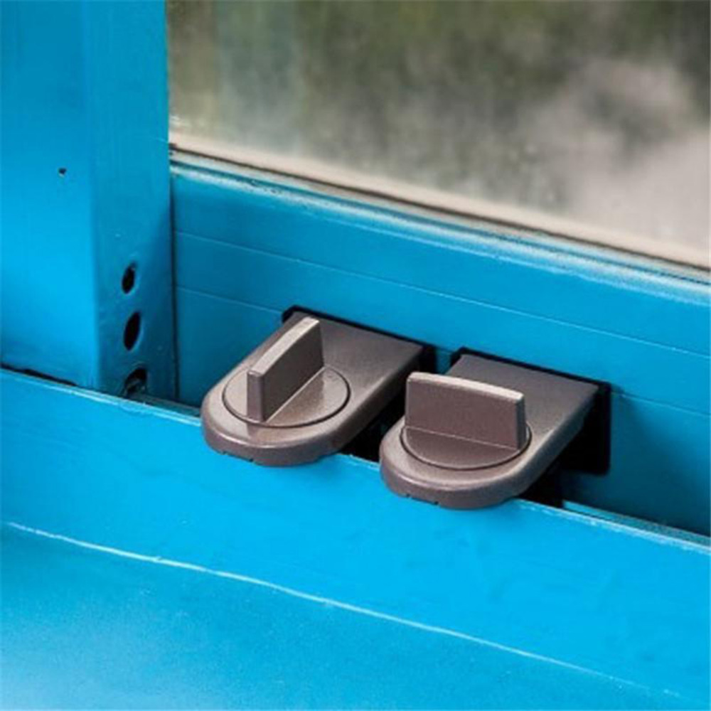 Plastic Security Sliding Door Window Lock Safety Lock Sliding Sash Stopper For Kid Security Anti-theft Lock Window
