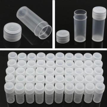 50PCS Plastic Sample Bottle Small Bottle Test Tube Mini Bottles Storage Containers White