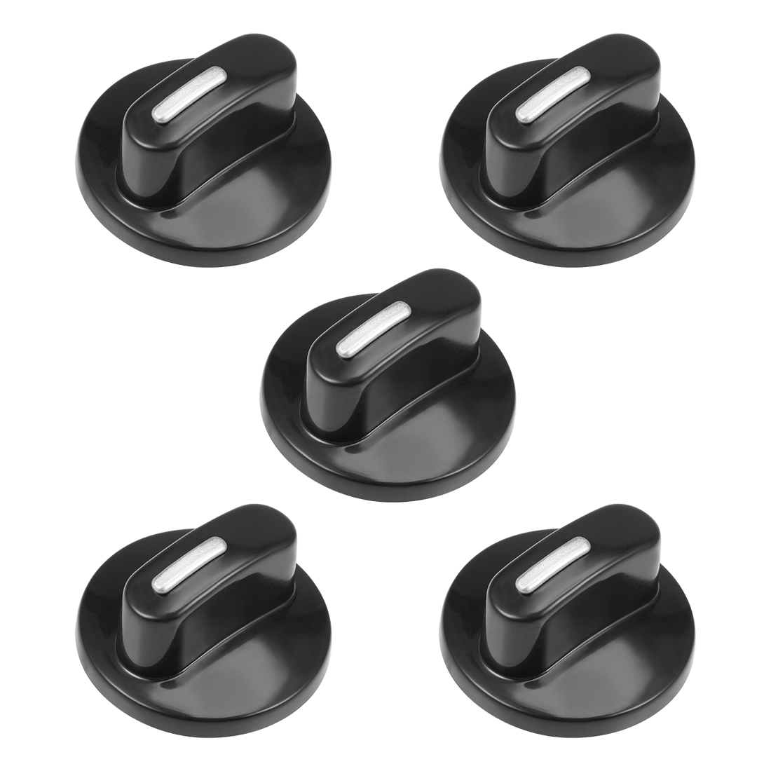 uxcell 5pcs Timer Knobs Range Replacement Knobs Time Control Knob Round Half Shaft for Electronic Microwave Oven Cooker