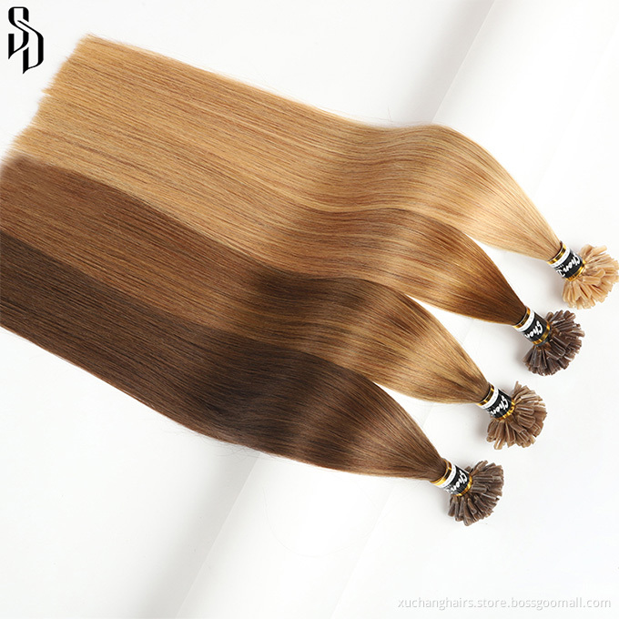 cuticle aligned virgin keratin hair extensions u tip invisible Wholesale remy hauman hair extensions vendors straight u tip hair