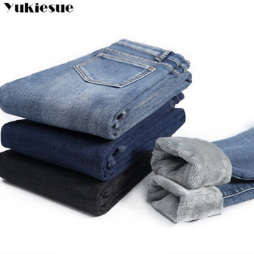 Winter Thick Plus Velvet Women High Waist Skinny Jeans Simple Fleece Warm Slim fit Stretch Ladies Casual Denim Pencil Pants