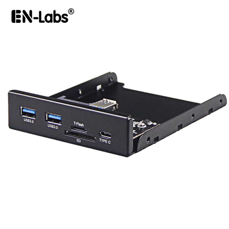 En-Labs USB 3.0 SD/Micro SD/TF 3.5" Internal Card Reader w/ USB 3.1 Gen 1 Type C + 2 x USB 3.0 Port Hub Front Panel