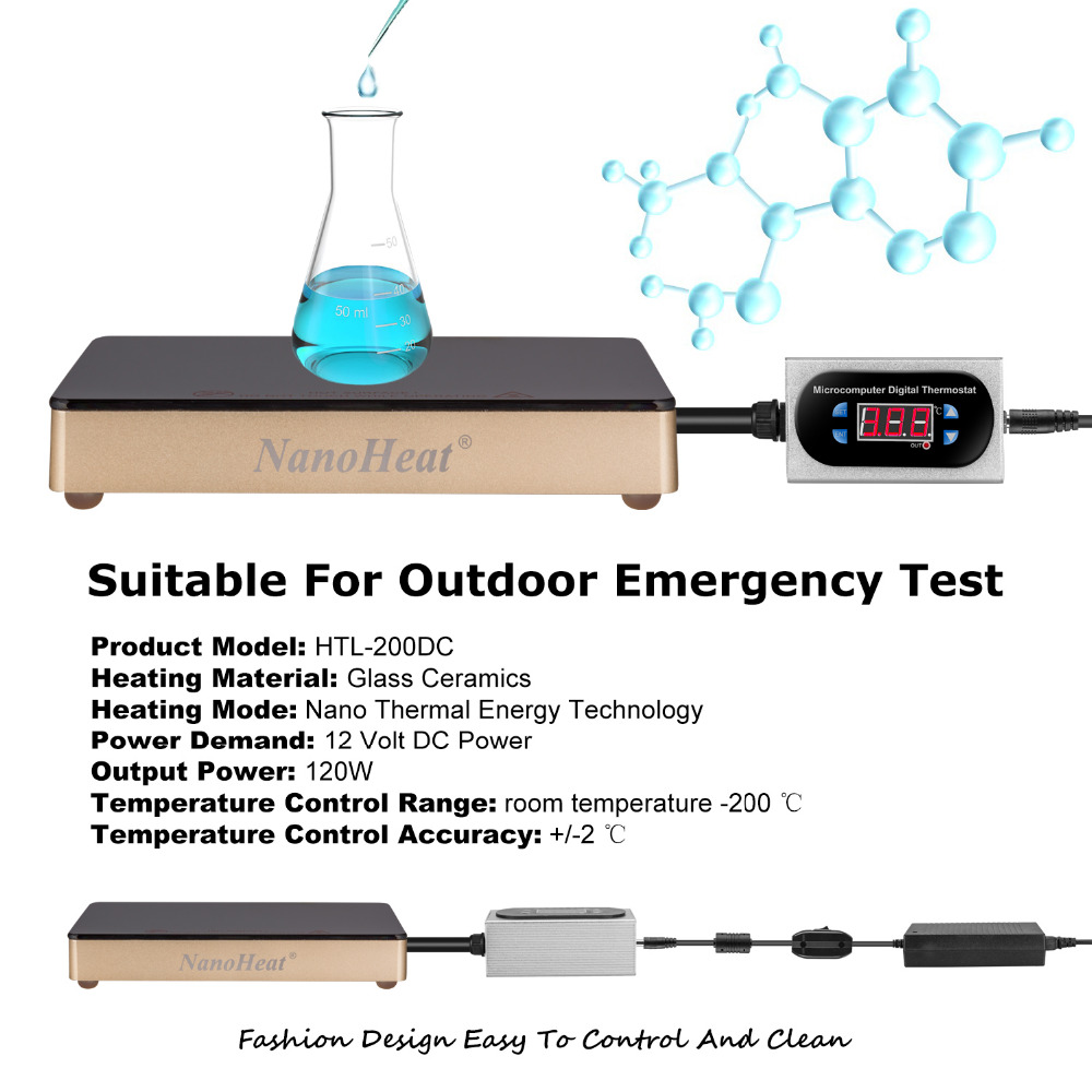 HTL-200EX heating Plate HotPlate chemistry laboratory equipment Heating 120 x 120 mm 12V out door