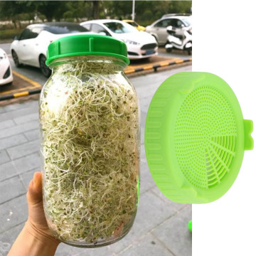 1 Pcs Sprouting Lid Food Grade Mesh Sprout Cover For Seed Growing Germination Vegetable Silicone Sealing Ring Lid