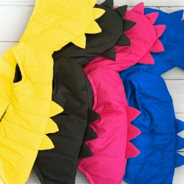 New Infant Kids Baby Girl Boy Dinosaur Vest Down Hooded Zipper Jacket Waistcoat Coat Winter Thick Warm Outwear 0-5T