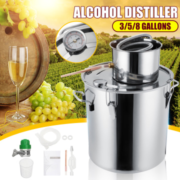 3GAL/5GAL/8GAL Distiller Alambic Moonshine Alcohol Still Stainless Copper DIY Home Brew Water Wine Essential Oil Brewing Kit