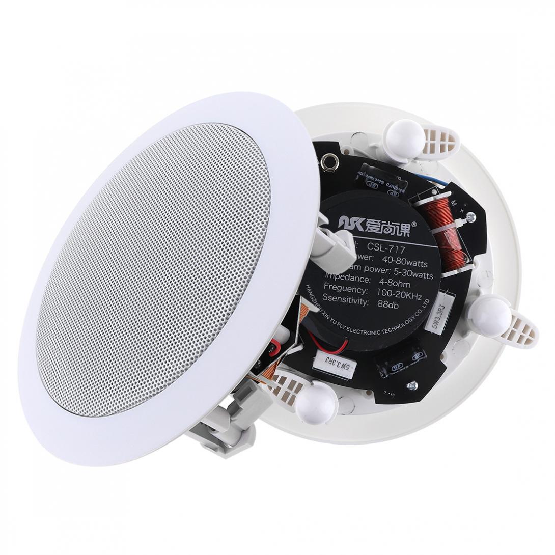 5 Inch 20W Coaxial Fixed Resistance Radio High Fidelity Ceiling Speaker Public Broadcast Background Music Loudspeaker for Home