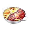 28cm Hot Pot Twin Divided Stainless Steel 28cm Cookware Hot Pot Ruled Compatible Soup Stock Pots Home Kitchen