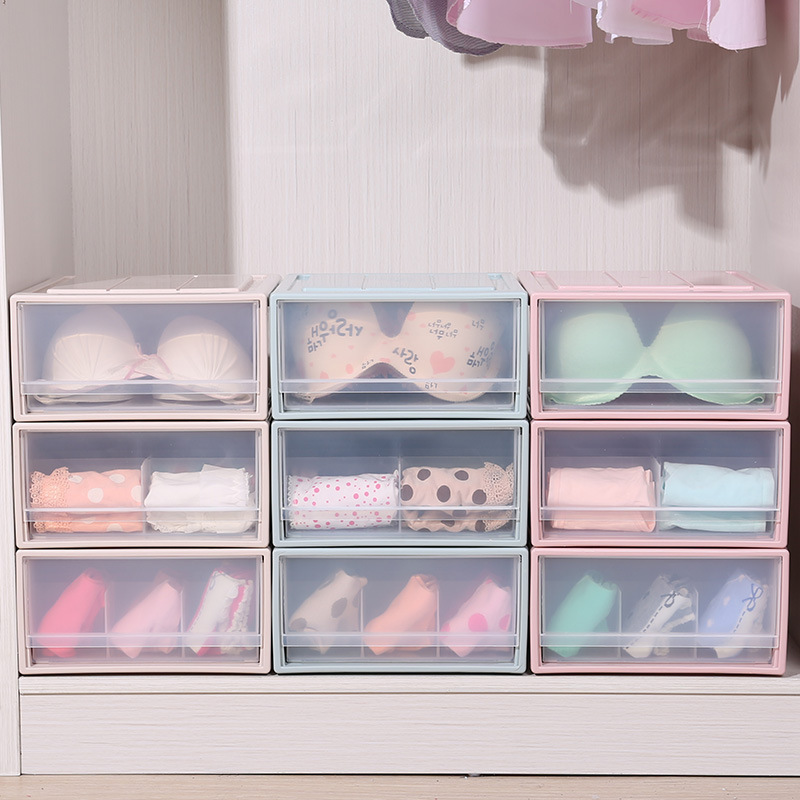 1PCS Nordic Candy Colors Home Wardrobe Organizer Box Bra Underwear Necktie Socks Storage Drawer Closet Storage Box 1/10/15 Grids