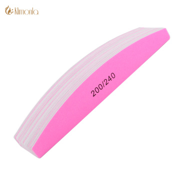 5Pcs/lot Nail Files Sanding Buffer Tools Pink Half Moon 200/240 Grit 2 Side Washable Professional Manicure Tool DIY Beauty Salon