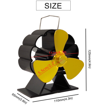 Silent 3 Blades Fireplace Stove Fan Thermal Power Fan Wood Log Burner Fan Efficient Heat Distribution Home Heat Power Stove Fan