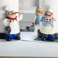 29.5cm Resin Chef Double-Layer Paper Towel Holder Figurines Creative Home Cake Shop Restaurant Crafts Decoration Ornament