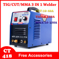 CT418 Tig/Cut/Mma 3 in 1 Multifunction Inverter Welding Machine Plasma Cutter 40A TIG ARC 160A Argon Electric Welder Equipment