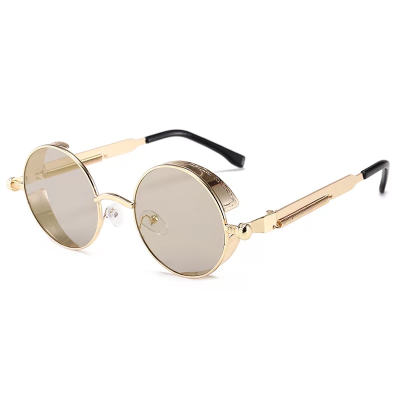 Men And Women Classic Steampunk Sunglasses Men And Women Sunglasses Luxury Brand Retro Round Sunglasses Metal Glasses Retro