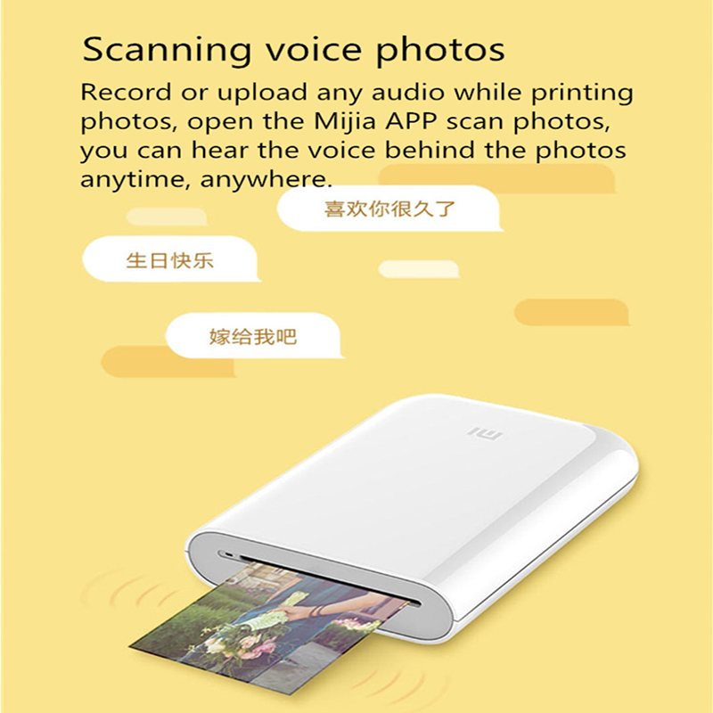 Xiaomi Mijia AR Pocket Printer 300dpi Portable Travel Mini Pocket Printer Party Photo Picture Camera DIY Share 500mAh Picture