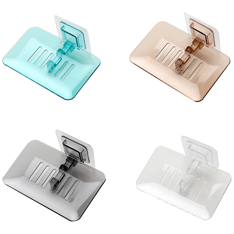 Bathroom Shower Soap Dishes Drain Sponge Holder Wall Mounted Storage Rack Soap Box Organizer Container