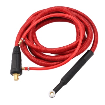 Hot WP9F 4M Red Super Soft Hose Braided Air-Cooled Complete TIG Welding Torch 35-70 Connector