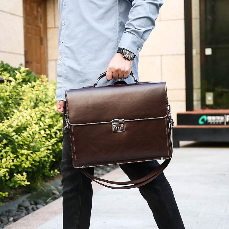 Men's bag office bags laptop portable code lock Business briefcase large capacity shoulder messenger computer luxury handbags