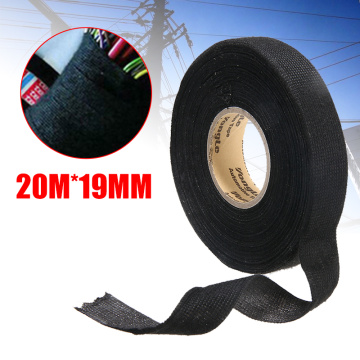 20M*19mm Electrical Adhesive Tape Cloth Fabric Auto Car Tape Cable Wiring Loom Harness Tape Protection Tool