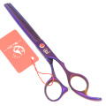 Meisha 7 inch Purple Pet Scissors DogS Grooming Set Kit Japan 440c Cutting Thinning Curved Shears for Animals Haircut HB0233