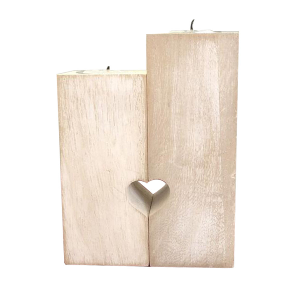 2Pcs/set Heart-shaped Craft Wooden candle holder shelf Candlestick Shelf Valentine's Day Decoration Gifts Home Decors drop ship