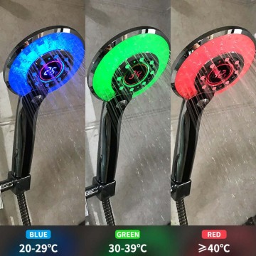 LED Shower Head Digital Temperature Control Shower Sprayer лейка для душа 3 Spraying Mode Water Saving Shower Filter chuveiro