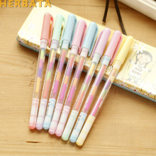 8 pcs/lot Kawaii Colored Ink Gel Pen Cute Watercolor Marker Water Chalk Pens for Photo Album Scrapbook Decor School Supplies