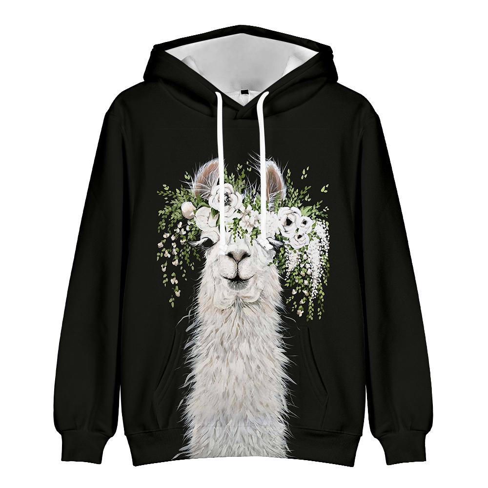 New Alpaca 3D Print Hoodies boy Girl Cute Cartoon Hoodies Men Women Fashion Loose Hooded Sweatshirt Harajuku Streetwear tops