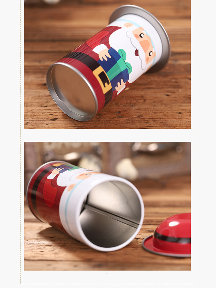 Christmas Large Capacity Candy Tin Box Iron Storage Can Christmas Party Santa Claus Snowman Candy Cans Children Gift Sweets Box