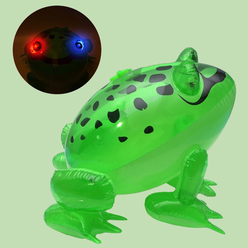 Funny Cute Inflatable Frog with Flashing Light Toddler Kids Children Gifts Animal Blow up Toys Party Decoration