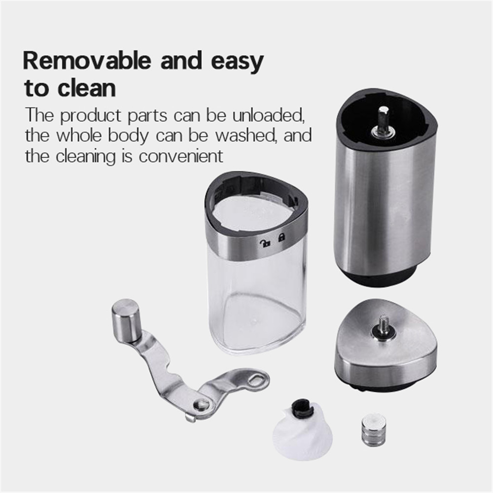 Portable Coffee Grinder Stainless Steel Adjustable Handheld Coffee Grinder Cocoa Bean Conical Burr Mill Manual Coffee Grinder
