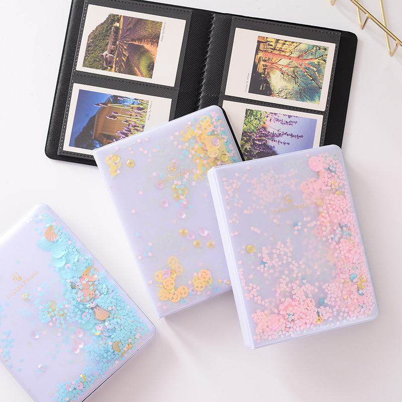 3 Inch 64 sheets Of Quicksand Beads Series Photo Album Mini Album DIY Stickers For Photo Albums Frame Decoration