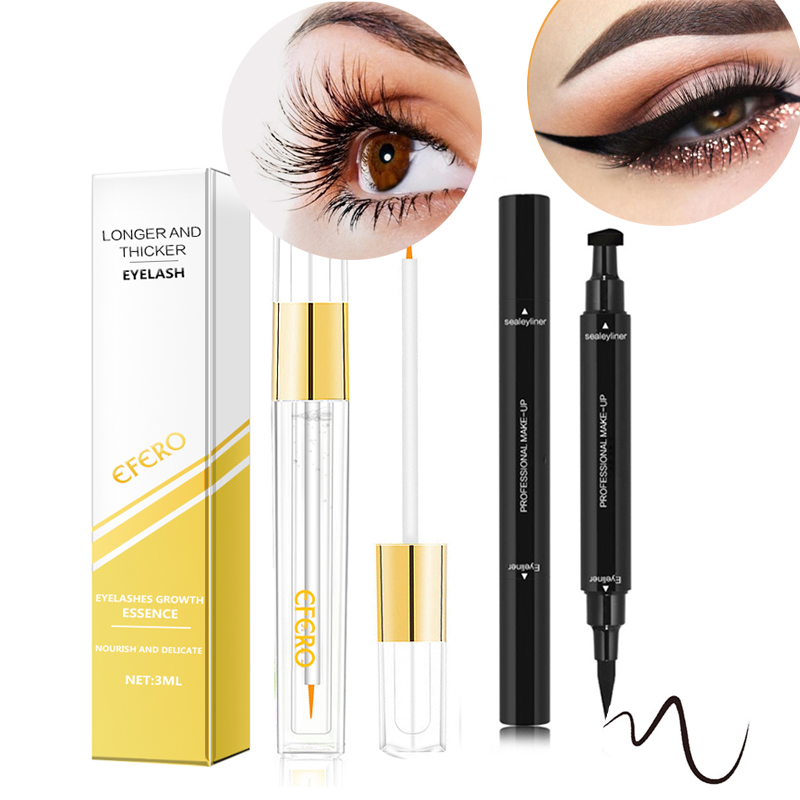 Efero Eyelash Rapid Growth Serum Natural Medicine Treatments Serum Mascara Eyelash Enhancer Lengthening Eyebrow Growth 3ML