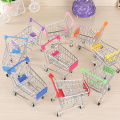 Baby Kids Simulation Mini Shopping Cart Toys Handcart Supermarket Storage Basket Trolley Toy Mini Shopping Cart Desktop Trolley