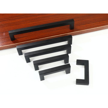 3-15Inch Black Stainless Steel Square Closet Drawer Cupboard Pulls Bathroom Cabinet Handles Door Knobs Furniture Kitchen