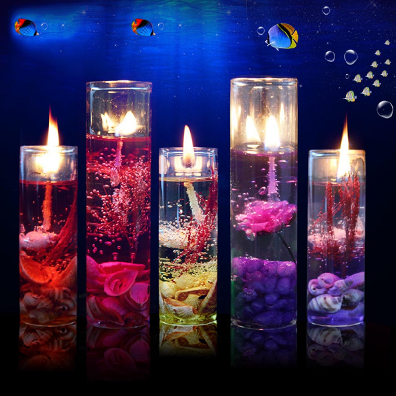New 10pc Aromatherapy Smokeless Candles Ocean Shells Valentines Scented Jelly Candle Romantic Decoration Candle Home Decor Gift