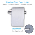 Kitchen WC Toilet Paper Roll Holder Black Wall Mount Toilet Paper Tissue Towel Holder Stainless Steel Punch-free Towel Hanger