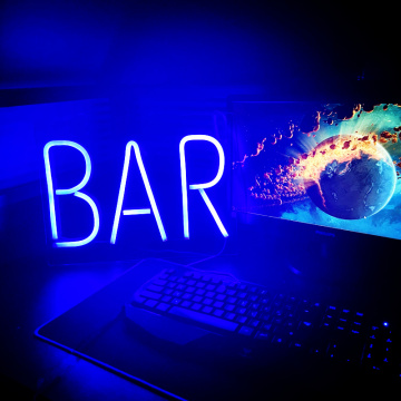 Bar Neon Signs with Panel Neon Wall Lights Atmosphere Shop Window Party Art Bar Wedding Neon Lamp USB Powered Sexy Word Sign