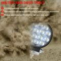 Round 140W LED Work Light 12V 24V Car Light Bright Beam Off-Road Flood 9000lm IP68 waterproof Spot light SUV DRL Fog Lamp 2020