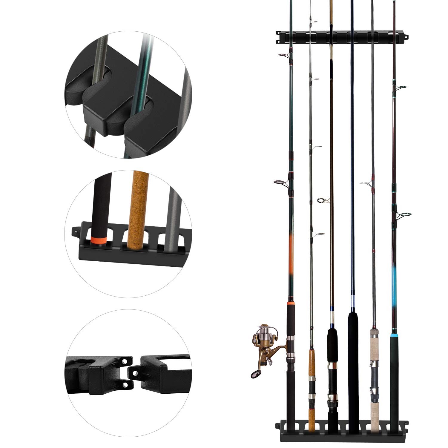 Fishing Rod Display Stand Fishing Pole Storage Rack Bracket Holder Wall-mounted Fishing Rod Rack Fishing Gear Accessories