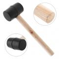 230g Non-elastic Rubber Hammer Tile Hammer with Round Head and Wooden Handle for DIY Hand Tool