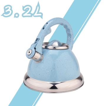 Sky Blue Mirror Stainless Steel Whistling Stovetop Teapot