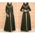 Middle East Women Abaya Dubai Kaftan Hot Stamping Dress Elegant Female Muslim Clothing Turkish Robe Gamis Party Dresses