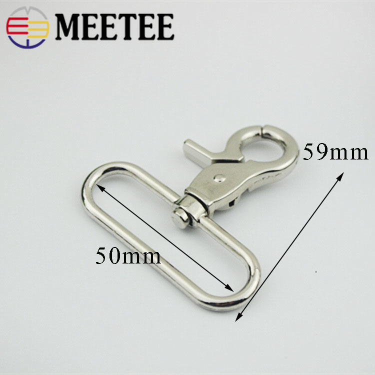 4/10pcs Meetee 20-50mm Metal Strap Buckles for Bags Dog Collar Lobster Clasps Swivel Snap Hooks DIY Keychain Sewing Accessories