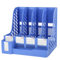 3 Colors document plastic tray file holder with Pen holder plastic Desk file organizer file rack desktop storage office suppiles