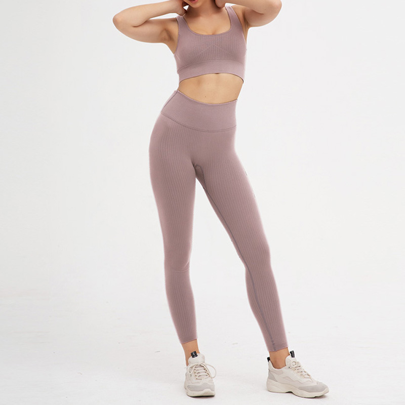 JELLPE Women's 2-piece Fitness Sportswear Yoga Sports Bra and Tights Set Women's Sportswear Fitness Running Clothes Yoga Set