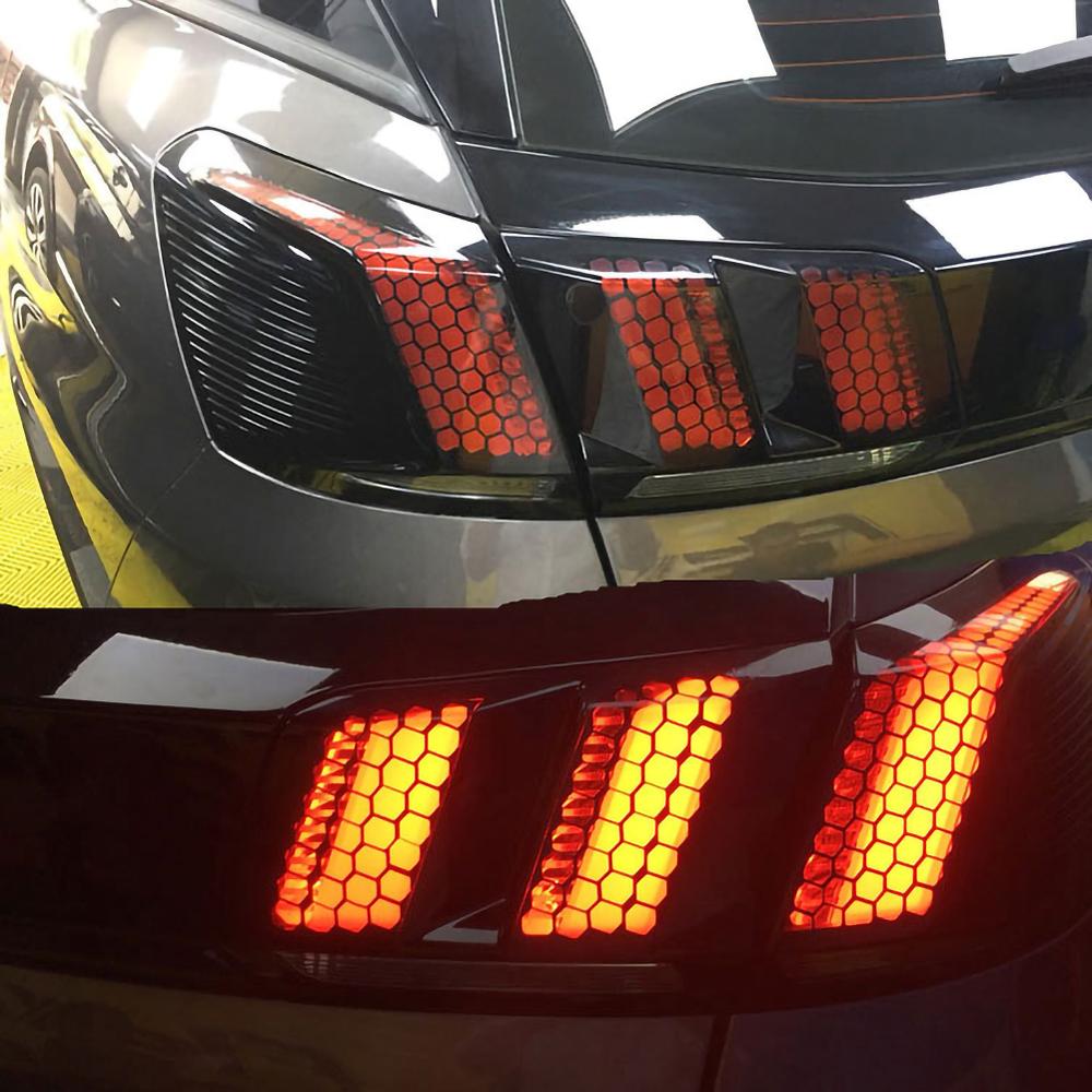Car Rear Tail Light Honeycomb Stickers DIY Tailoring Car Exterior Accessories Taillight Lamp Cover for All Car Models